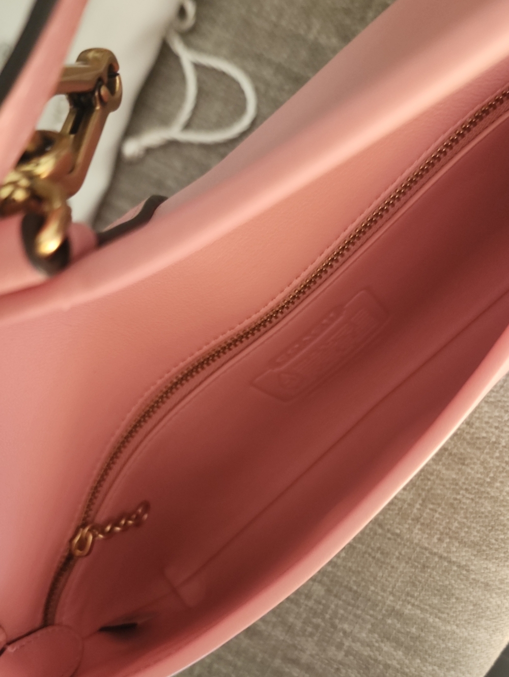 COACH Hamptons Small Leather Shoulder Bag- Pink - Picture 12 of 16